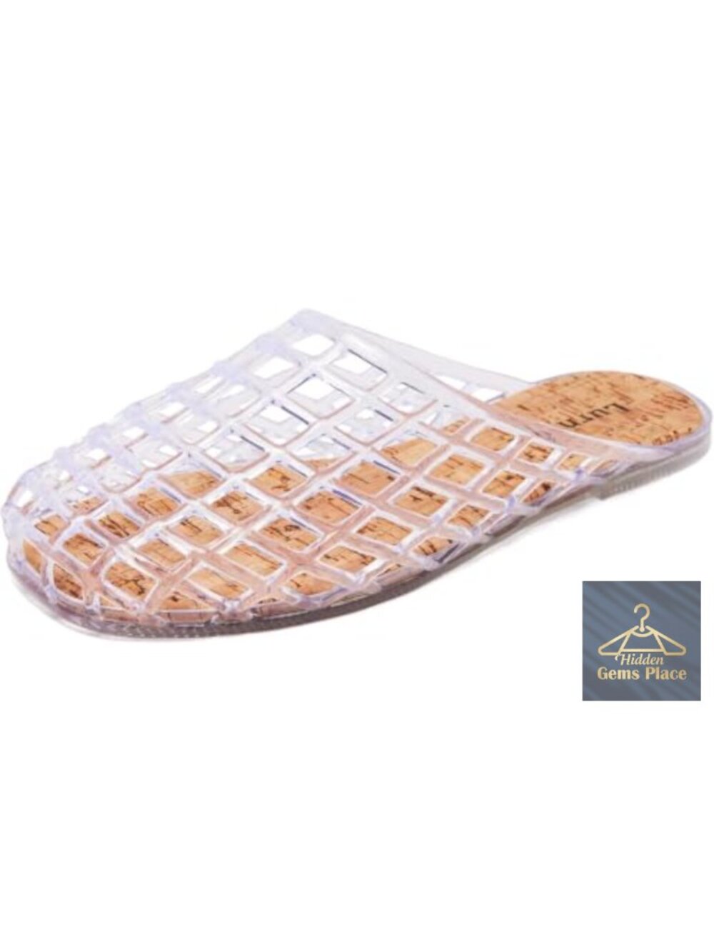 Clear Jelly Mesh Slide Sandals Closed Toe Flat Slip On Summer Beach